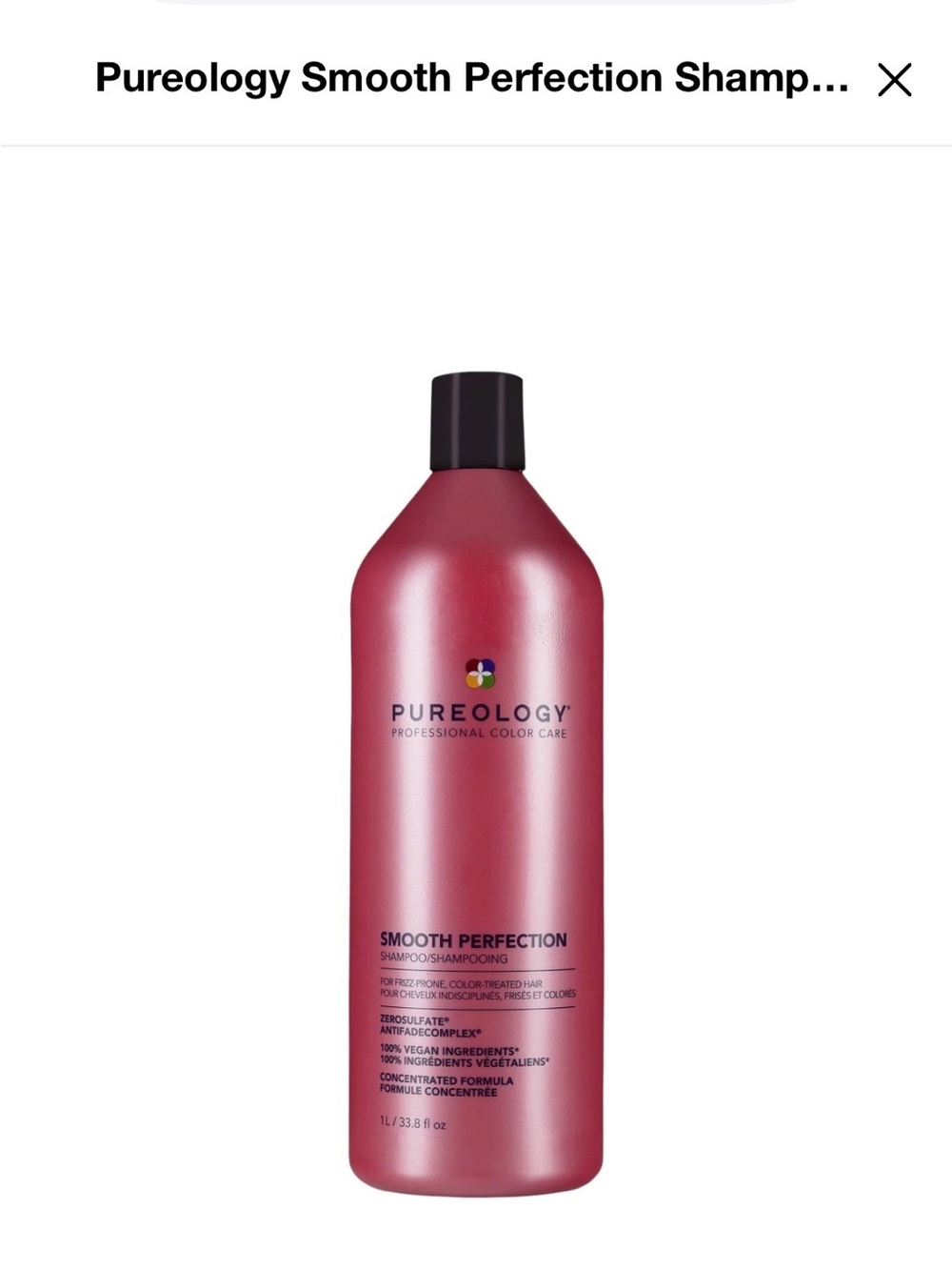 Pureology Smooth Perfection Shampoo - Rose Pink Bottle